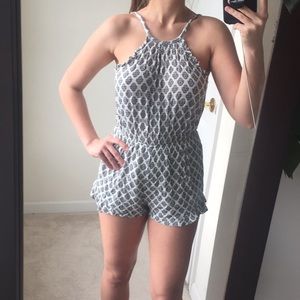 Charlotte Russe Black & White Printed Romper